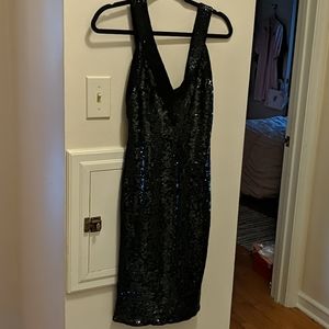 Black sequins cocktail dress